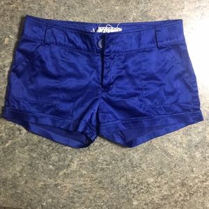 Blue Satin Shorts